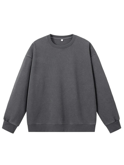 Men's Washed Faded O-Neck Knit Sweater - Oversized Fit