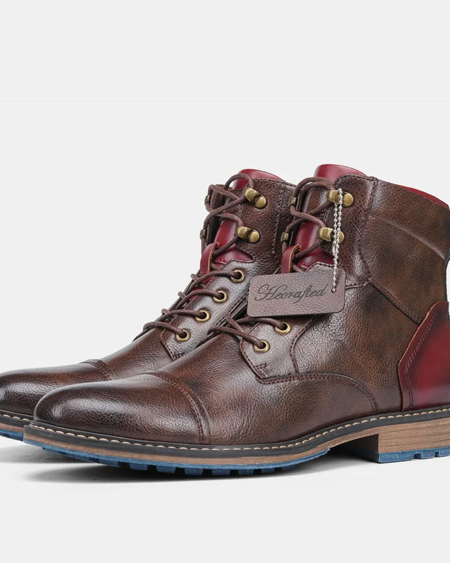 Men's Comfortable Faux Leather Boots – Stylish and Durable Footwear