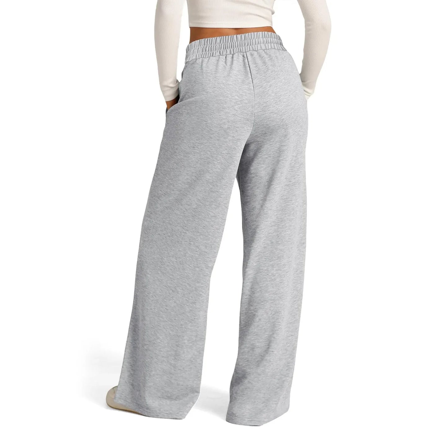 Women's Wide Leg Straight Pants with Drawstring