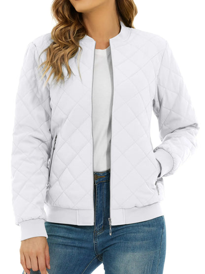 TACVASEN Women's Padded Warm Jacket – Diamond Quilted Zip-Up Winter Coat