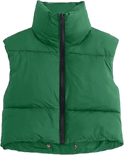 Women's Cotton Parka Jacket with Down Vest and Stand-Up Collar