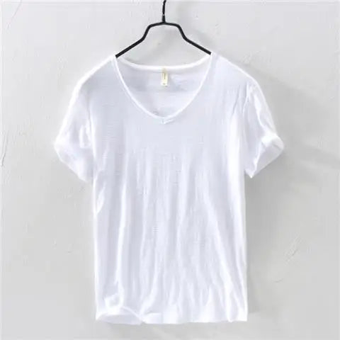 Men's Slim Fit V-Neck T-Shirt - 100% Cotton, Comfortable and Stylish