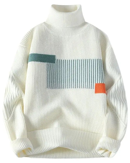Men's Korean Knit Turtleneck Sweater - Stylish Warm Turtleneck for Men