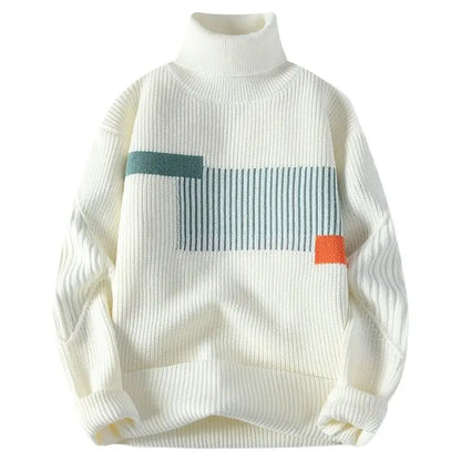 Men's Korean Knit Turtleneck Sweater - Stylish Warm Turtleneck for Men