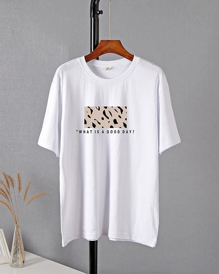 Women’s Oversized Cotton Leopard Print T-Shirt - Hirsionsan Fashion Top