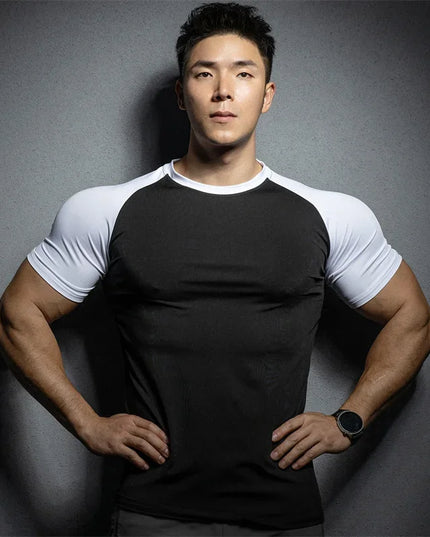 Slim Fit Men’s Short Sleeve Elastic T-Shirt