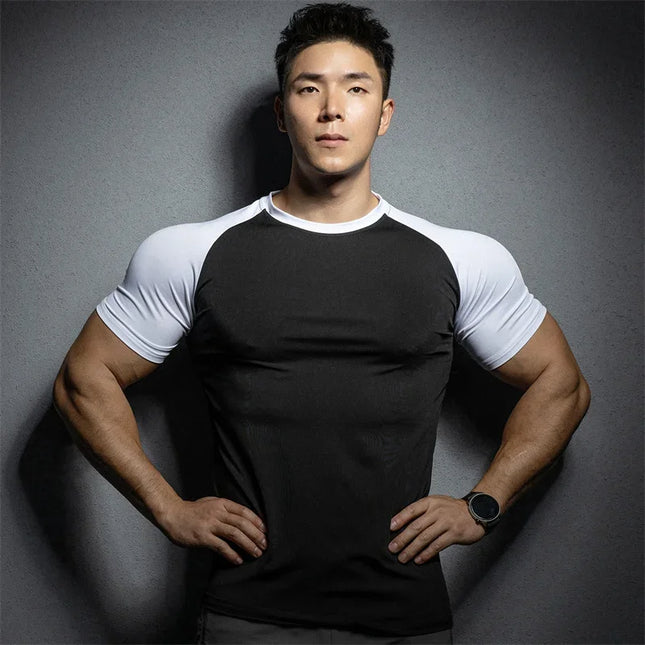 Slim Fit Men’s Short Sleeve Elastic T-Shirt