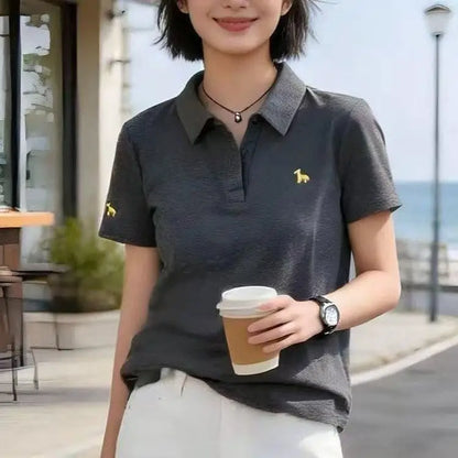 Women's Short-Sleeved Cotton Polo T-Shirt