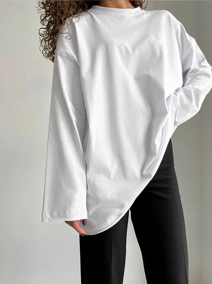 Women's Oversized Cotton Pullover Sweater - Soft, Cozy, and Stylish for Every Season