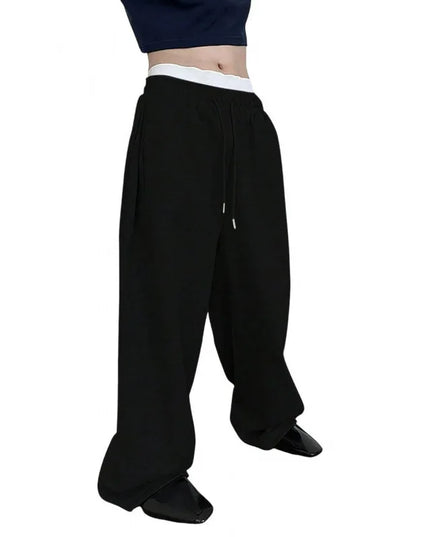 Men's Loose Fit Wide Leg Sweatpants with Drawstring Waist and Pockets