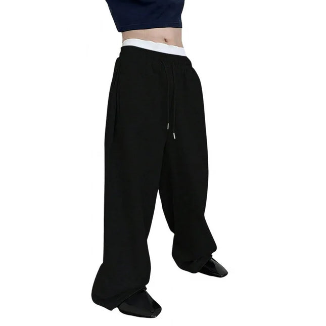 Men's Loose Fit Wide Leg Sweatpants with Drawstring Waist and Pockets