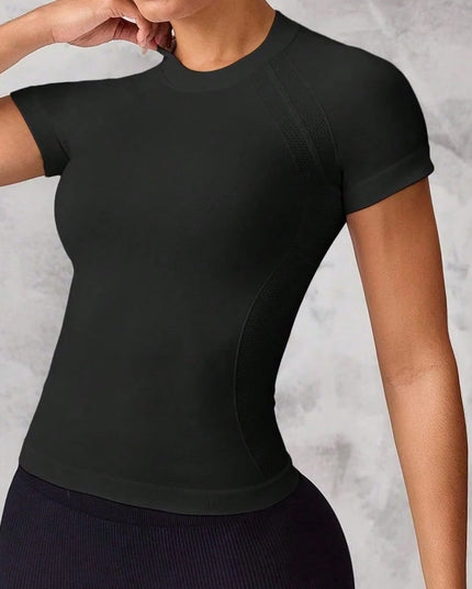 Women's Short-Sleeve Sports Top with Breathable, Quick-Drying Fabric