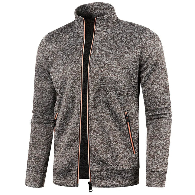 Men's Long Sleeve Zipper Knit Sweater Jacket - Various Colors