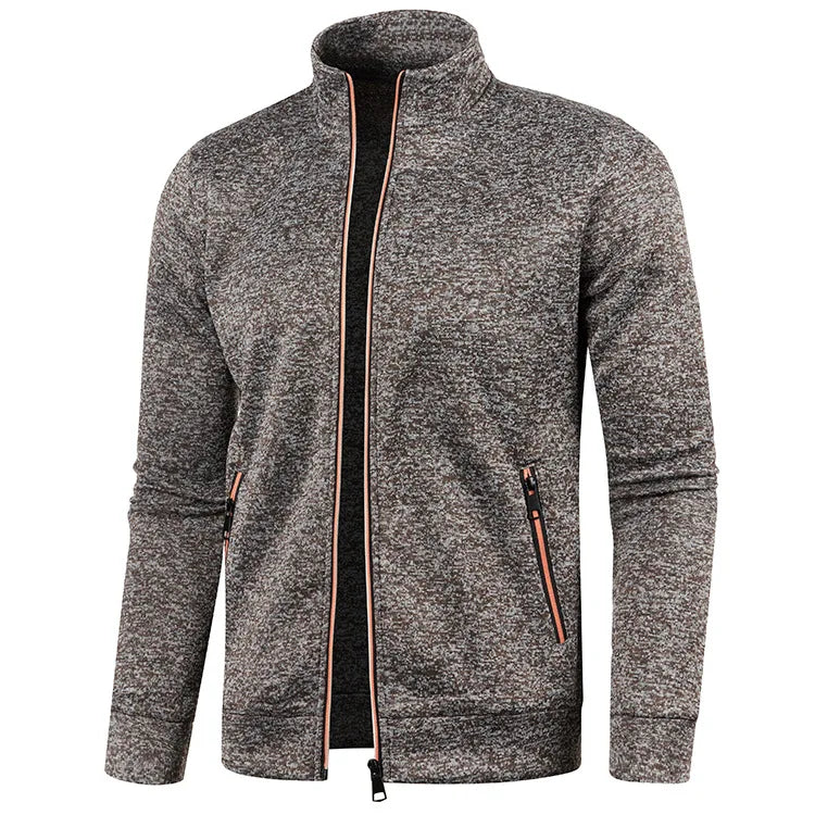 Men's Long Sleeve Zipper Knit Sweater Jacket - Various Colors