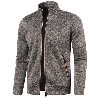 Men's Long Sleeve Zipper Knit Sweater Jacket - Various Colors