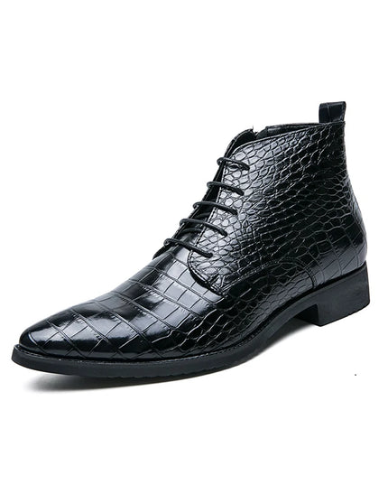 Low Heel Lace-Up Men's Leather Boots
