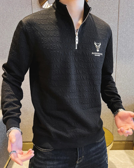 Men's Half-Zip Sweatshirt - Long Sleeve Casual Pullover for Men