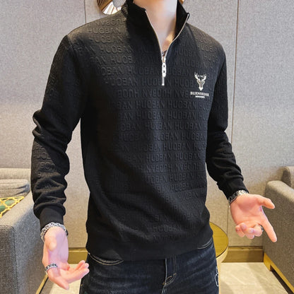 Men's Half-Zip Sweatshirt - Long Sleeve Casual Pullover for Men