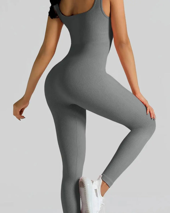 High-Waisted Seamless Yoga Jumpsuit for Women – One-Piece Workout Suit