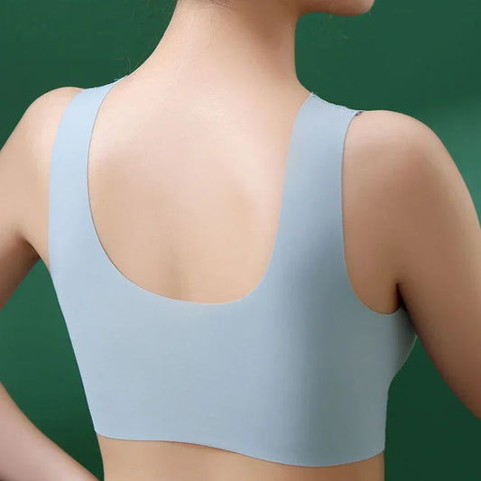 Set of 3 Ice Silk Seamless Sports Bras - Comfortable, Anti-Sagging, No Steel Ring Design