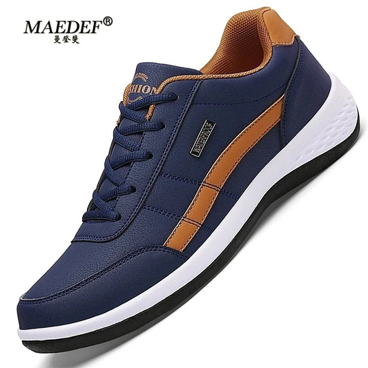 MAEDEF Men’s Waterproof Faux Leather Sneakers