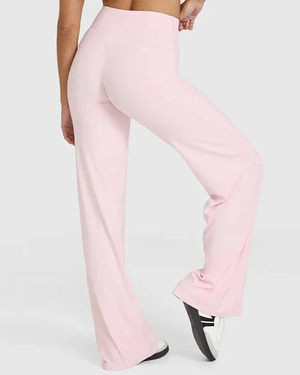 Women's Mid-Waist Straight-Leg Sweat Pants in Soft Butter Fabric