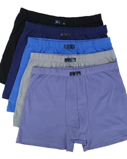 Set of 4 Men's Plus Size Cotton Boxer Shorts - Comfortable Loose Fit Underwear