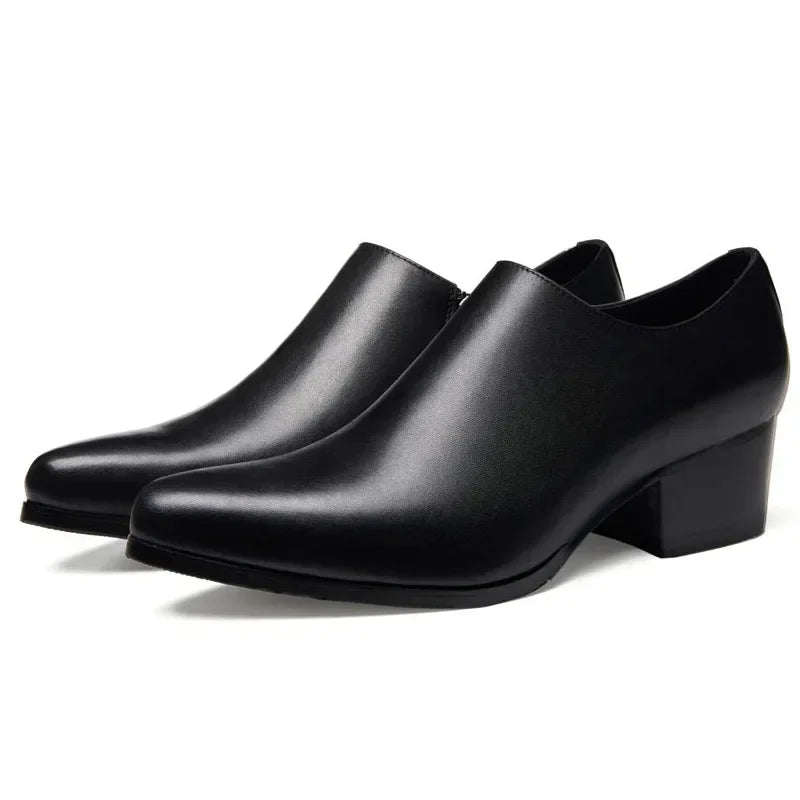 Men's Genuine Leather Dress Shoes – Pointed Toe Leather Shoes for Men