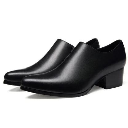 Men's Genuine Leather Dress Shoes – Pointed Toe Leather Shoes for Men