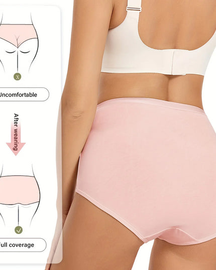 4-Pack Women's High-Waisted Tummy Control Panties - Comfortable Shaping Triangle Underwear Set