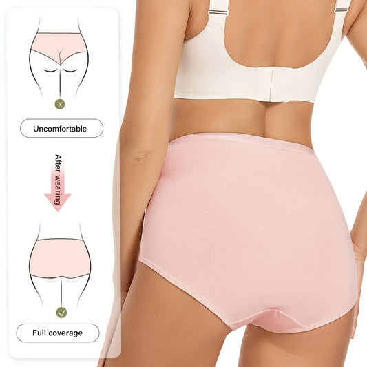4-Pack Women's High-Waisted Tummy Control Panties - Comfortable Shaping Triangle Underwear Set