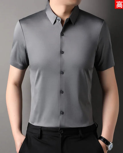 High-Stretch Men's Short Sleeve Casual Shirt