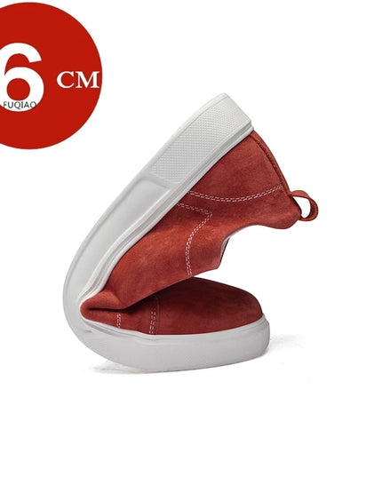 Men's Faux Suede Casual Elevator Sneakers with 6cm Hidden Heel