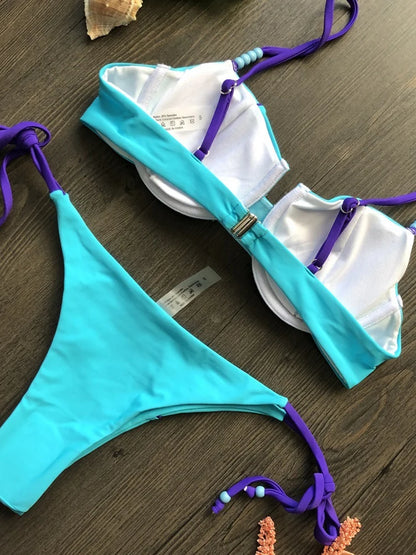 Women's Two-Piece Push-Up Bikini Set - Various Colors
