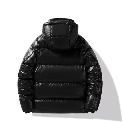 Men's Hooded Zipper Puffer Parka Jacket - Insulated Padded Winter Coat