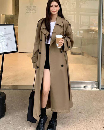Vintage Elegant Women's Long Trench Coat