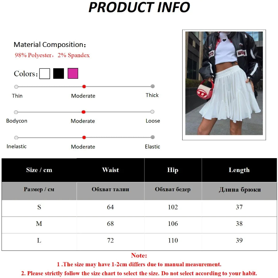 Women's High Waist Mini Ruffle Vintage Skirt with Elastic Waistband
