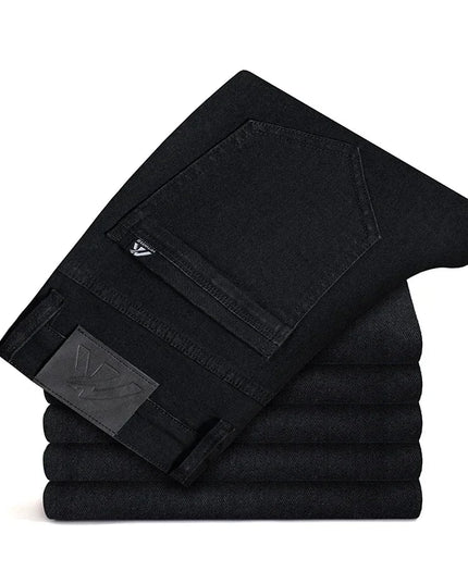 Men's Classic Stretch Straight Trousers - 98% Cotton Comfort Fit