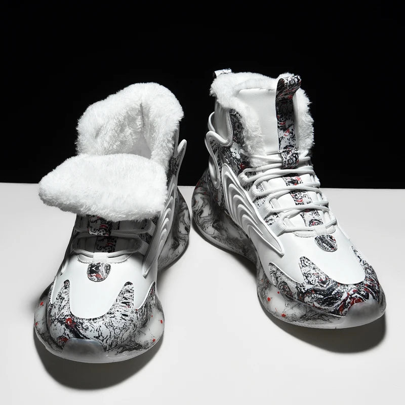 Men's Winter Boots - Warm Non-Slip Plush Sneakers for Men - Various Designs