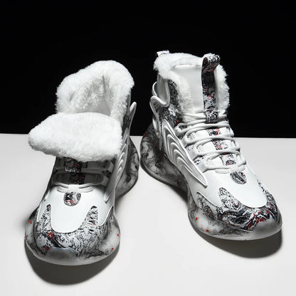 Men's Winter Boots - Warm Non-Slip Plush Sneakers for Men - Various Designs