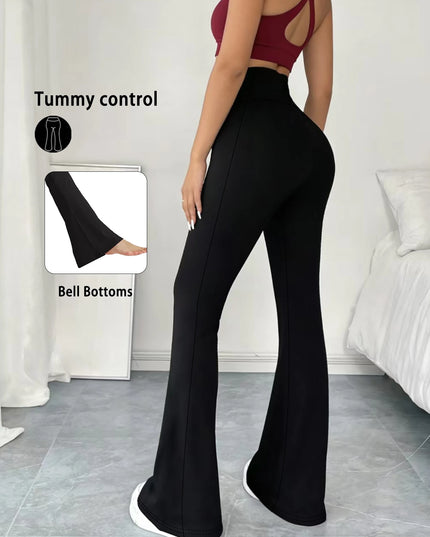 Women's High-Waisted Flare Pants with Tummy Control