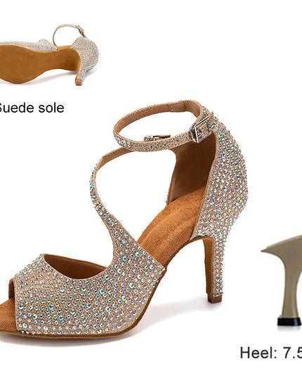 DKZSYIM Women’s Rhinestone High Heels