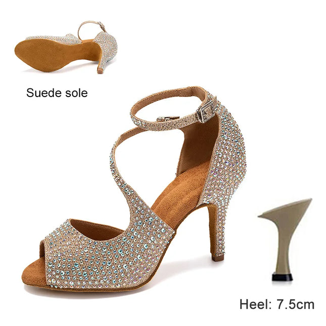 DKZSYIM Women’s Rhinestone High Heels