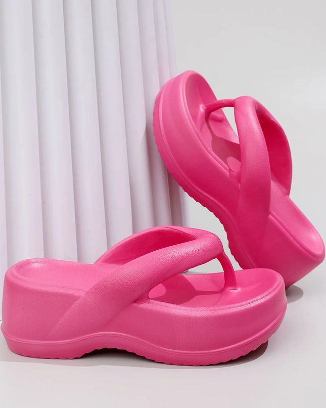 Women's Platform Flip Flops – Soft Sole EVA Slippers with Non-Slip Grip, Comfortable Slides