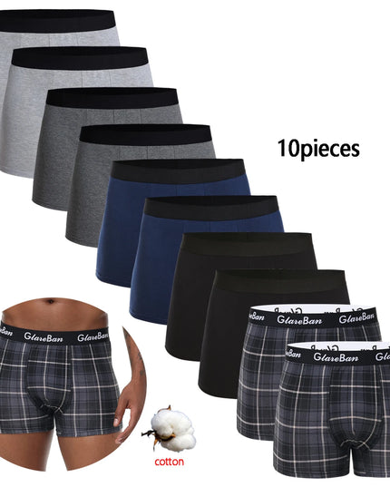 10-Pack Men’s Black Cotton Boxer Shorts