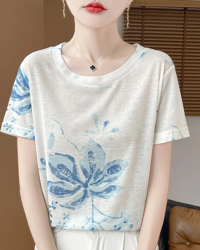 Elegant Women's Satin Silk V-Neck Short Sleeve Blouse
