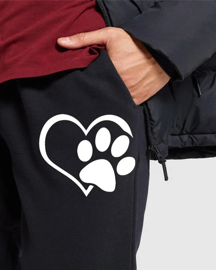 Cat Claw Print Women's Sweatpants with Elastic Waist