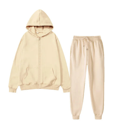 Unisex Two-Piece Hooded Sweater and Sweatpants Set - Casual Lounge Wear, Athletic Activewear, Comfortable Fit