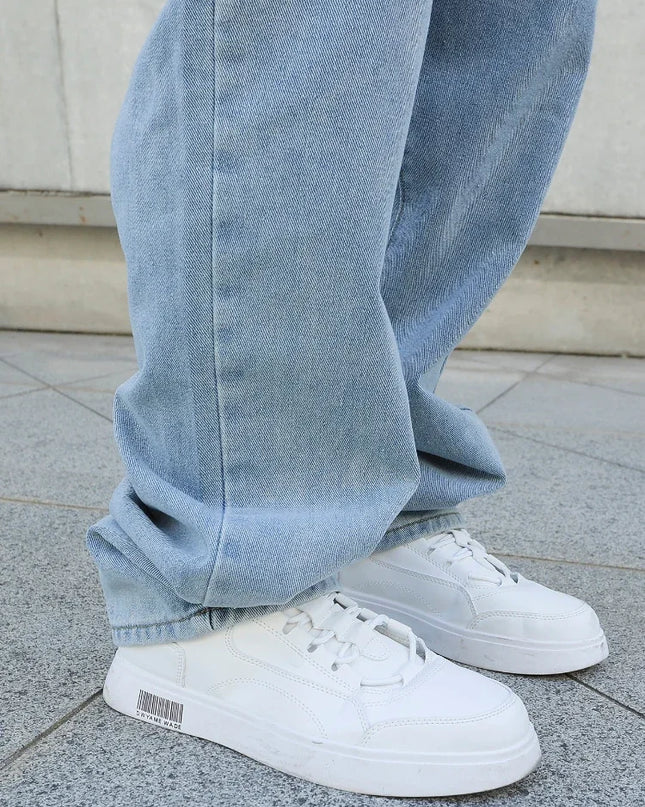 Men's Oversized Baggy Jeans - Loose Fit Straight Wide Leg Denim Pants