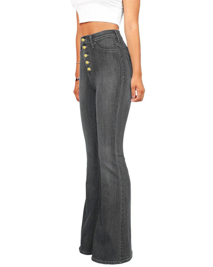 Women's High Waist Bootcut Jeans with Skinny Fit and Hip-Lifting Design